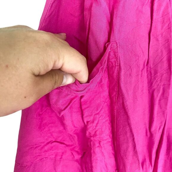 Asos Design Magenta Pink Midi Elastic Waist Casual Skirt Size 4 - Picture 5 of 6